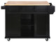 Black/Blue/White MDF Kitchen Cart Multifunctional, Storage Cabinet, Black