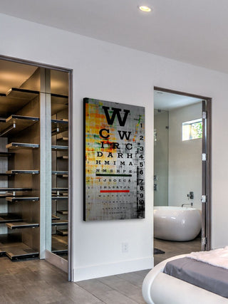 "Eye Chart" Painting Print on Brushed Aluminum, 12"x24"