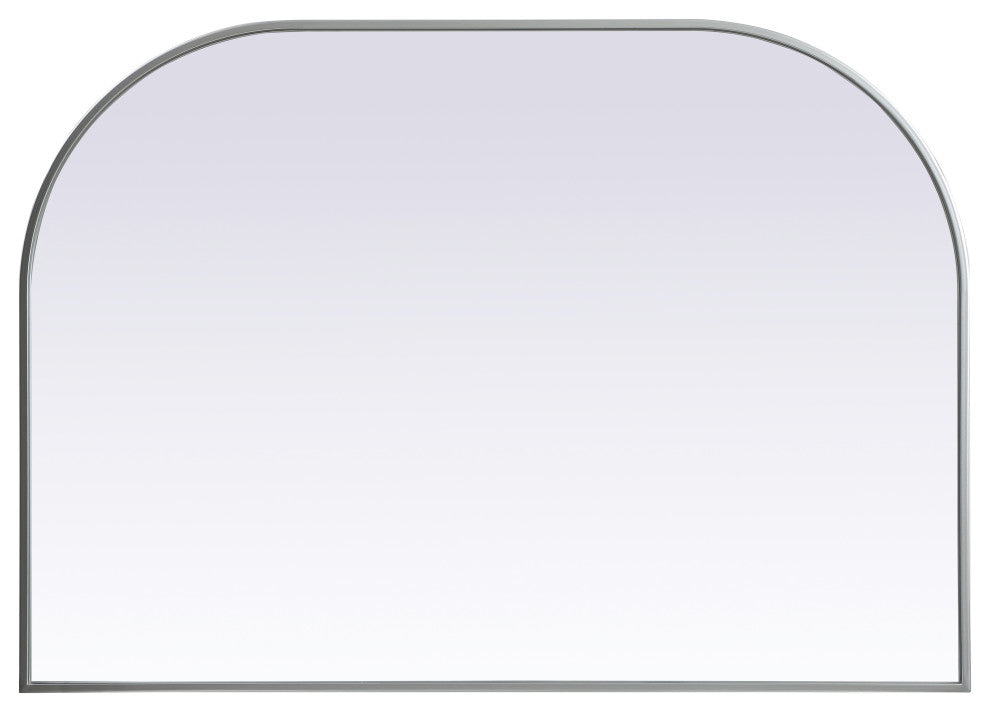 Metal Frame Arch Mirror 42X30 Inch, Silver