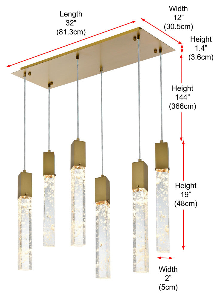 Home Living 32" Pendant, Satin Gold