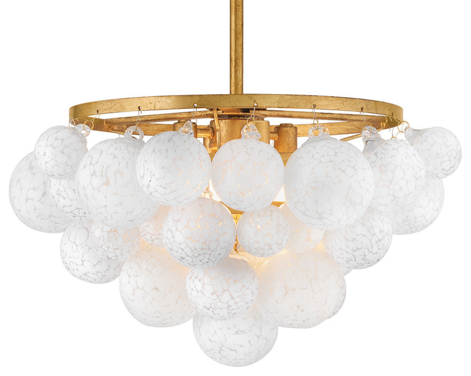 Fredrick Ramond Marabel Medium Semi-Flush Mount, Distressed Brass