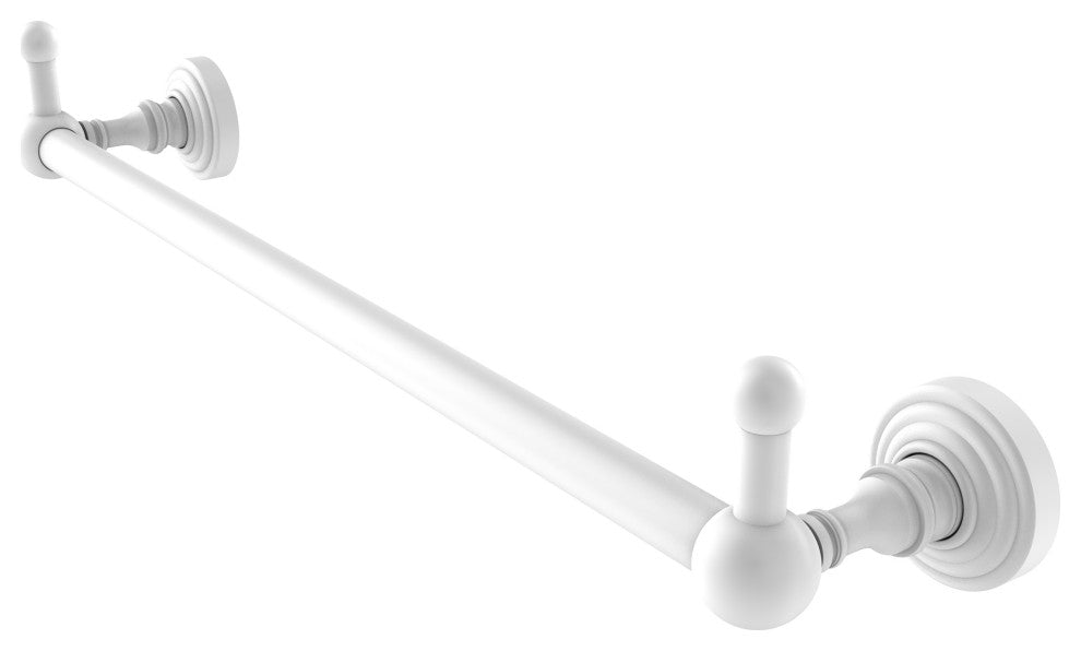 Waverly Place 24" Towel Bar and Integrated Hooks, Matte White