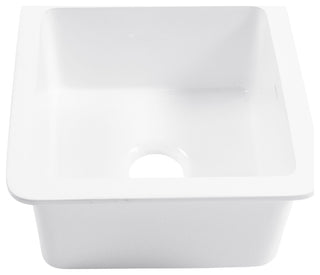 Eden Crisp White Fireclay 18" Single Bowl Undermount Kitchen Sink