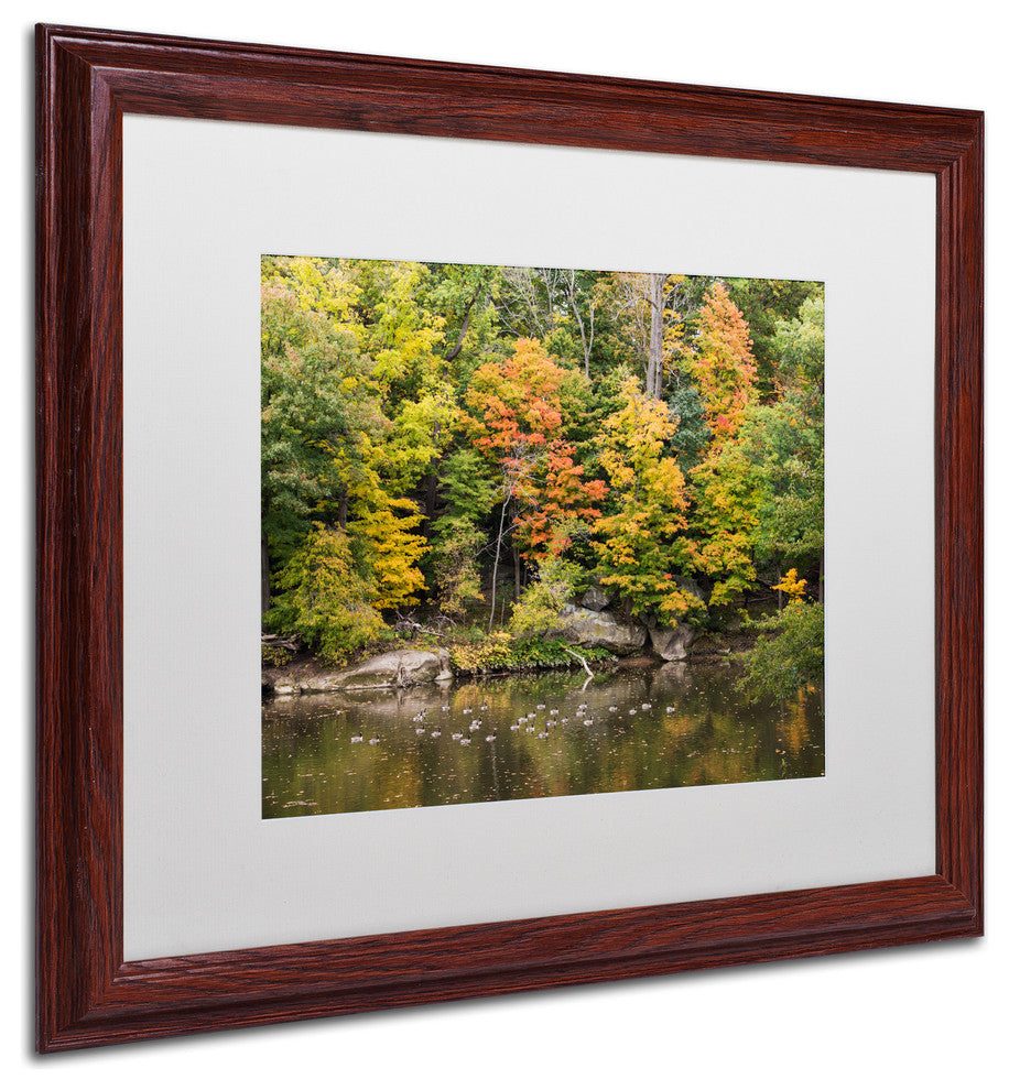 'Early Fall' Matted Framed Canvas Art by Kurt Shaffer