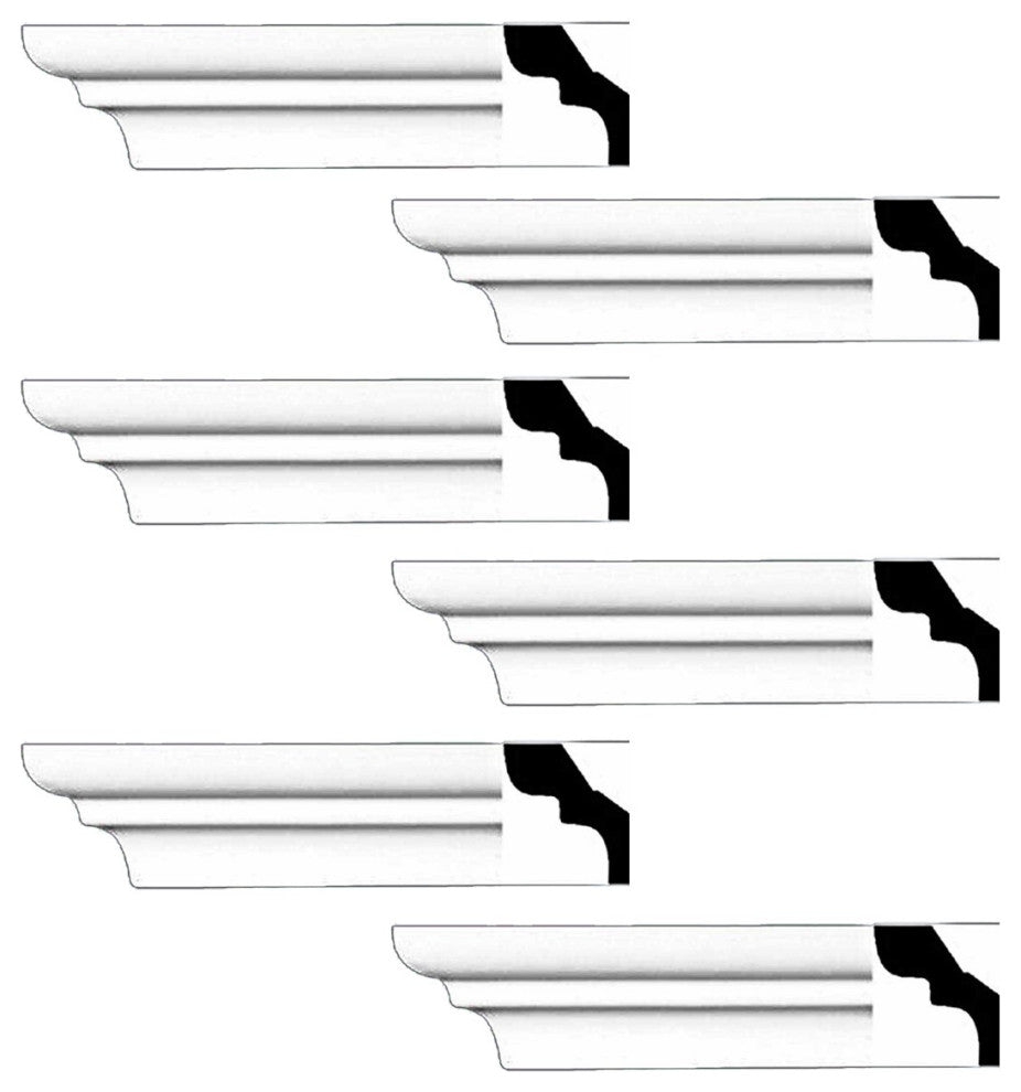 Cornice White Urethane Holbrook Simple Design 6 Pieces Totaling 576" Length