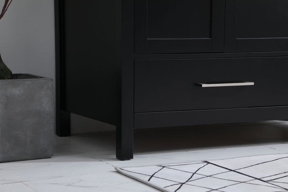 Iris 42" Single Bathroom Vanity, Black With Backsplash