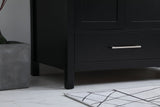 Iris 42" Single Bathroom Vanity, Black With Backsplash