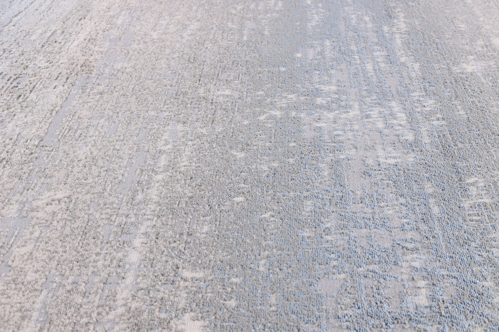 High-Low Hudson Gray/Blue Rug, Gray, 5'3"x8'