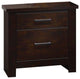 Benzara BM185909 Wooden Nightstand with Two Drawers, Mahogany Brown