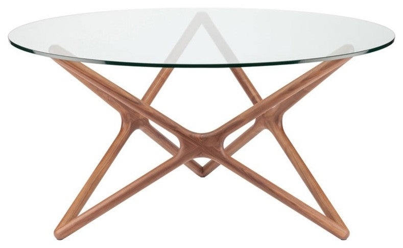Star 44-Inch Round Dining Table With Glass Top