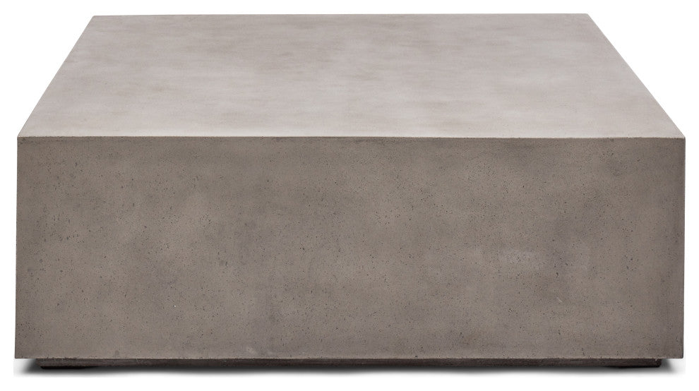 Bloc Square Concrete Coffee Table, Dark Gray, 48"