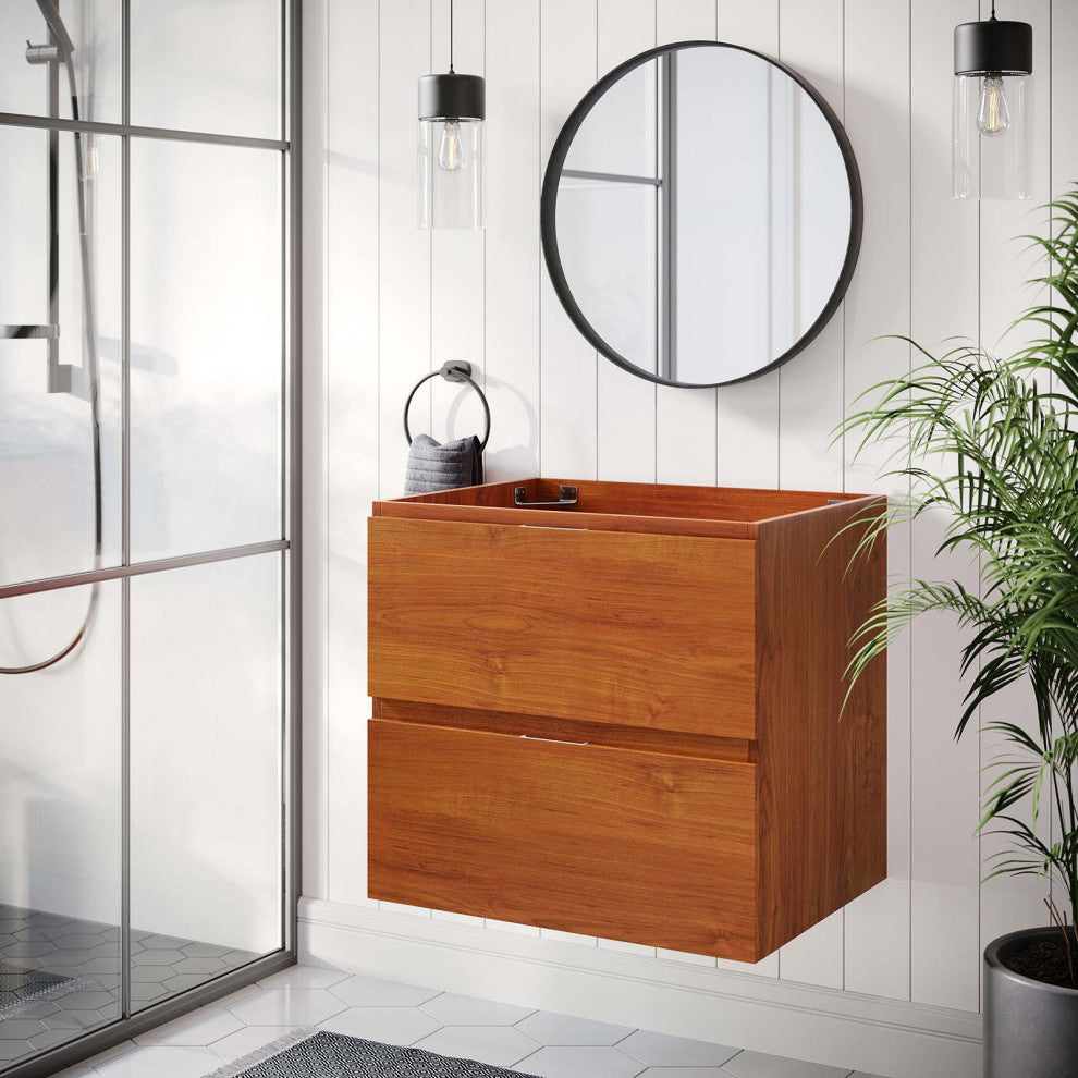 Scenic 24" Wall-Mount Bathroom Vanity Cabinet, Cherry Walnut