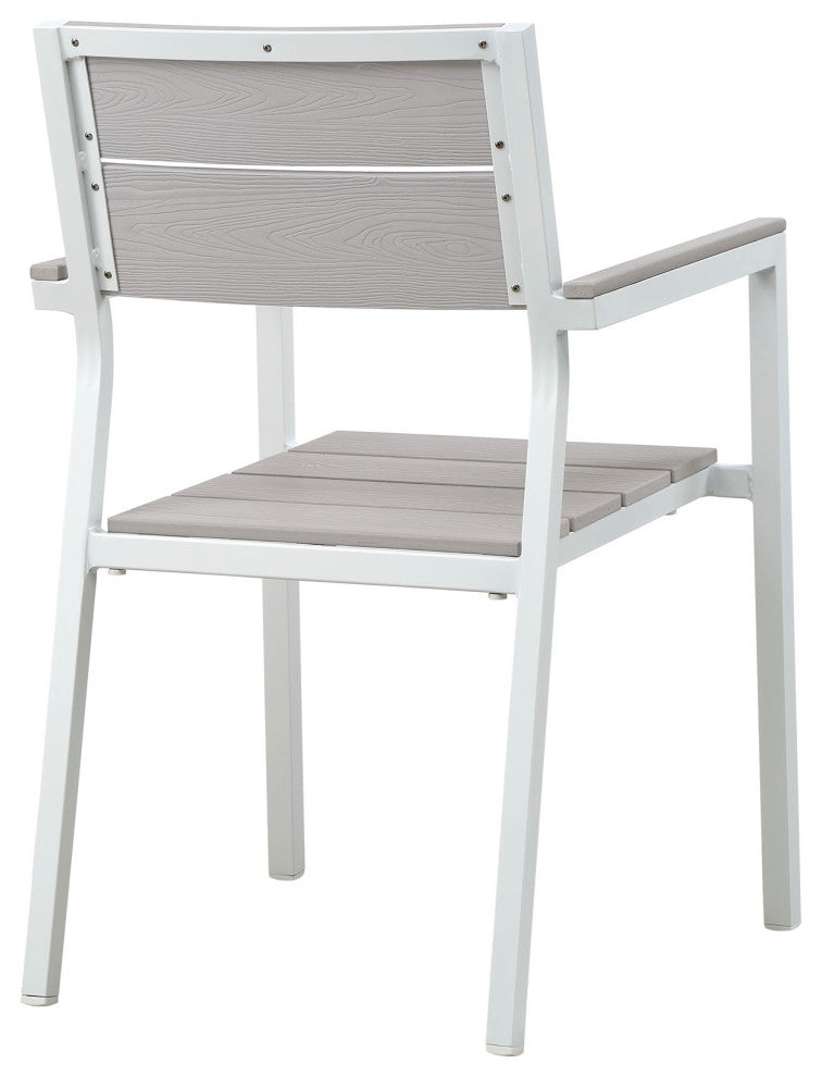 White Light Gray Maine 5 Piece Outdoor Patio Dining Set
