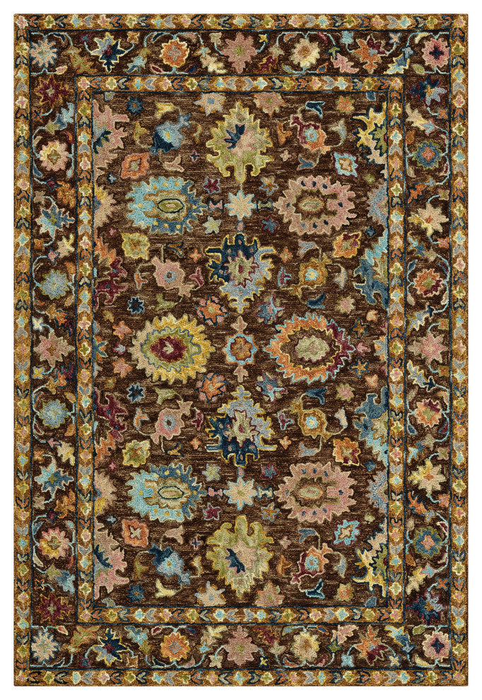 Jackson Traditional Brown Hand-Hooked Area Rug 5' x 7'6"