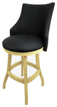 Swivel Wood Bar Stool 30", Bellissima, Black, Beige
