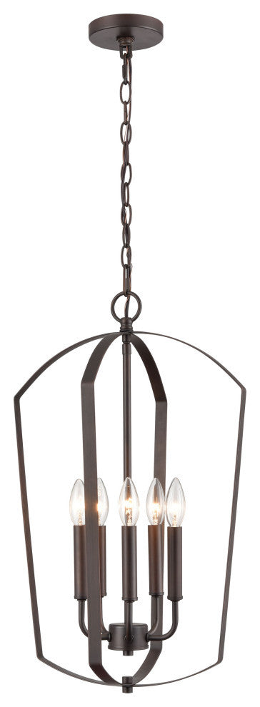 Ivey Lake Collection 5 Light 15" Rubbed Bronze Pendant