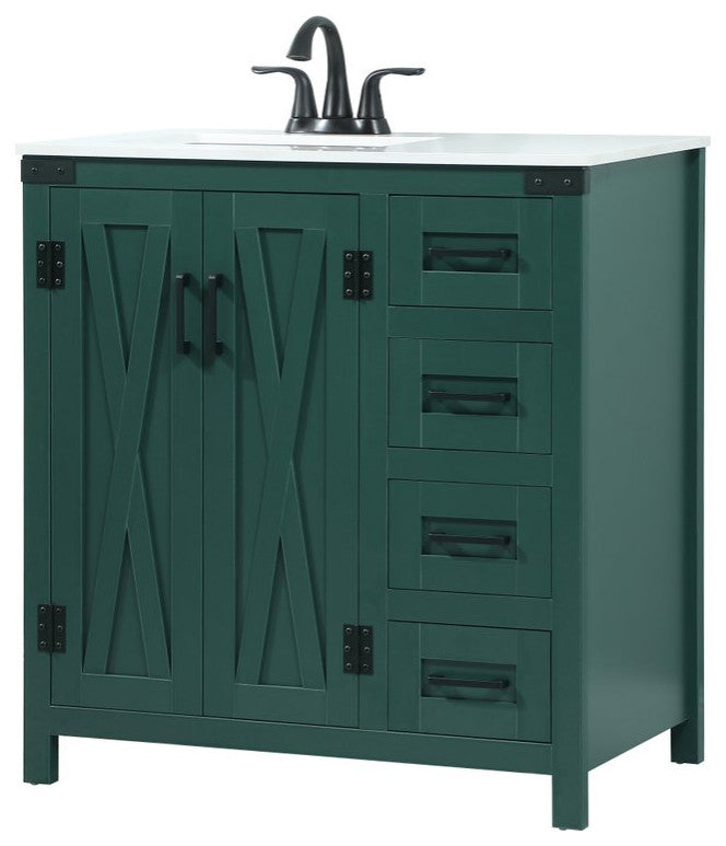 Home Living 19" Farmhouse Green-Light Bathroom Vanity