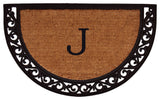 Ornate Scroll Monogram Doormat 2'x3', Letter J