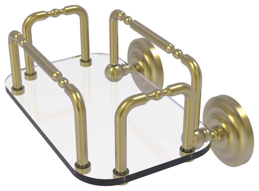Que New Wall Mounted Guest Towel Holder, Satin Brass