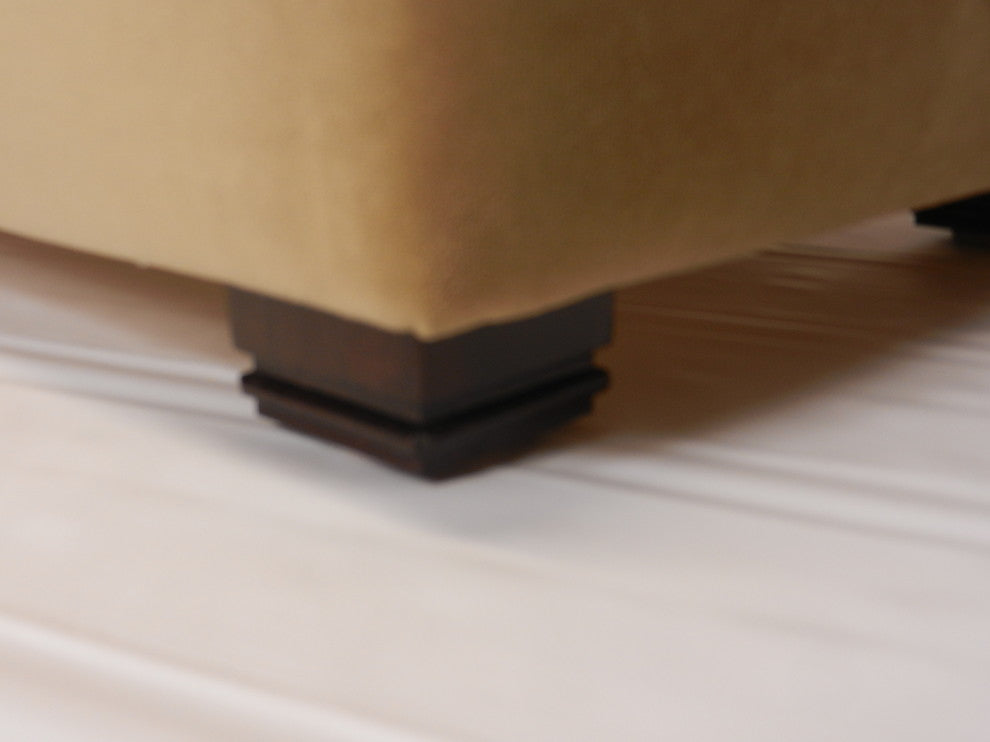 Grand Deco Tufted Suede Footstool - Available in 7 colors, Creme