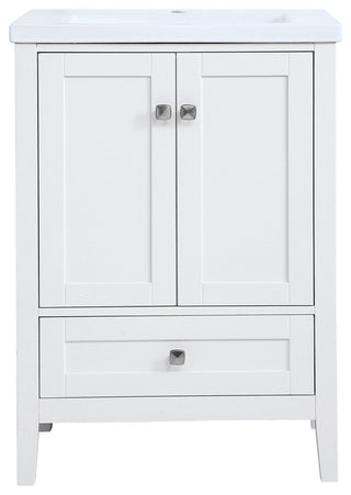 24" Single Bathroom Vanity Set, White, White, 24