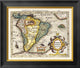 "Map of South America" Framed Canvas Giclee by Gerard Mercator, 20x17"
