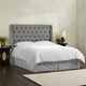 Williams King Nail Button Tufted Wingback Headboard, Linen Gray