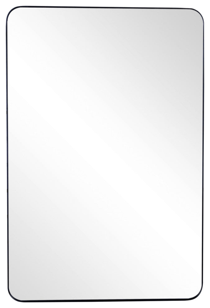 Black Rectangle Accent Metal Mirror