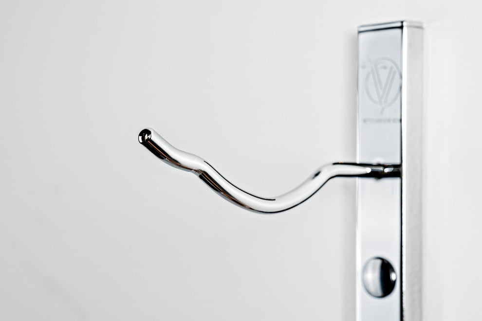 W Series Wine Rack 3 Wall Mounted Metal Bottle Storage, Chrome Luxe, 9 Bottles