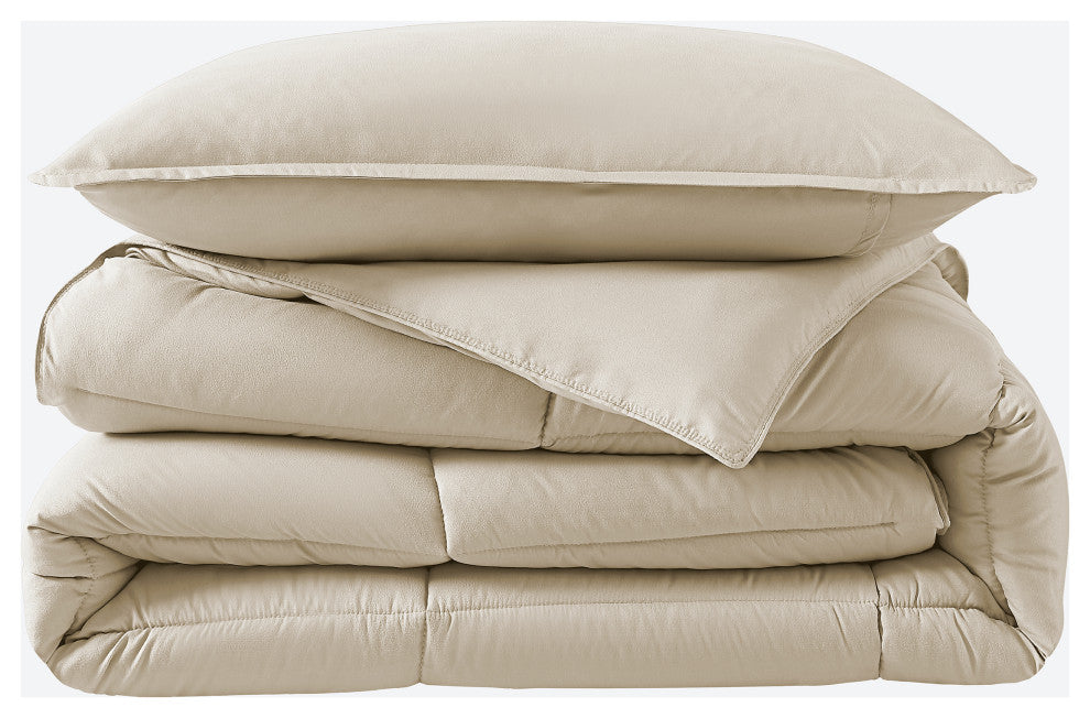 Bare Home Down Alternative Comforter Set, Sand, Twin/Twin Xl