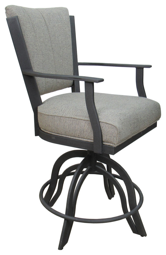Montana Swivel Tilt Metal 30" Bar Stool or Counter 26" on A Base, Hemsath Slate - Grey, 26"