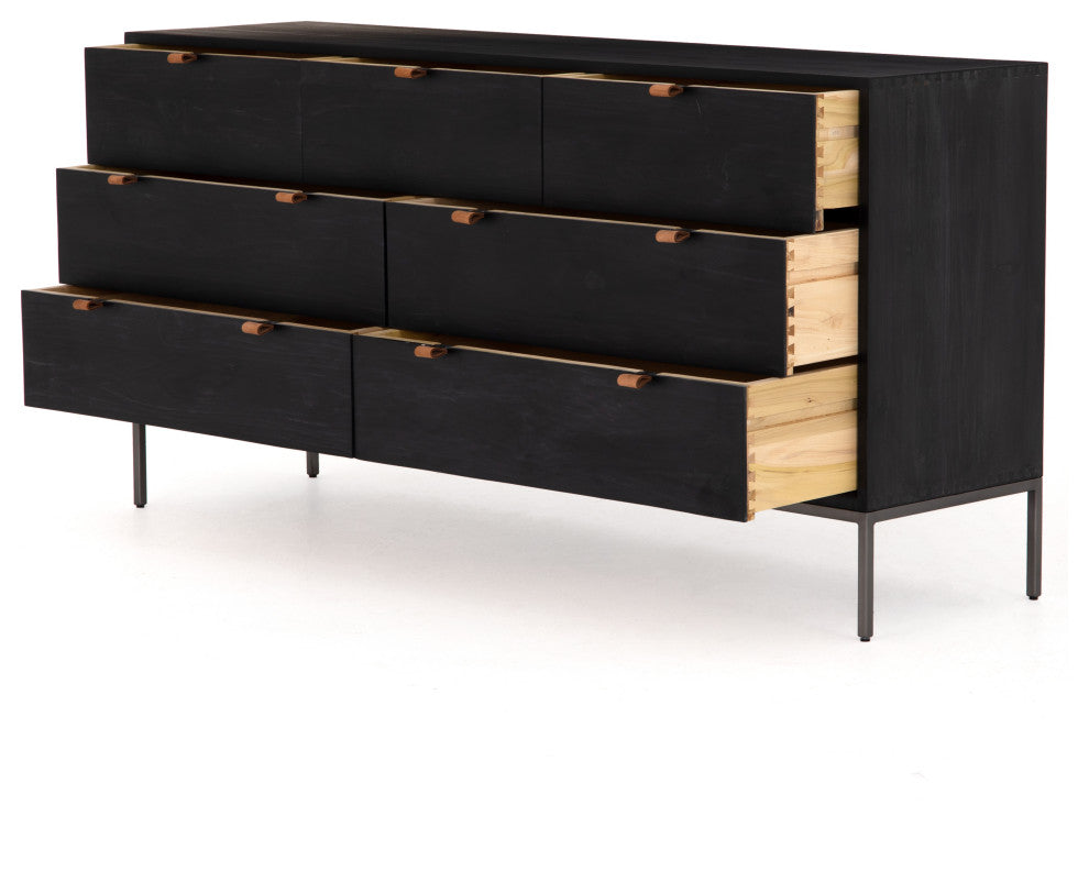 Trey 7 Drawer Dresser-Black Wash Poplar