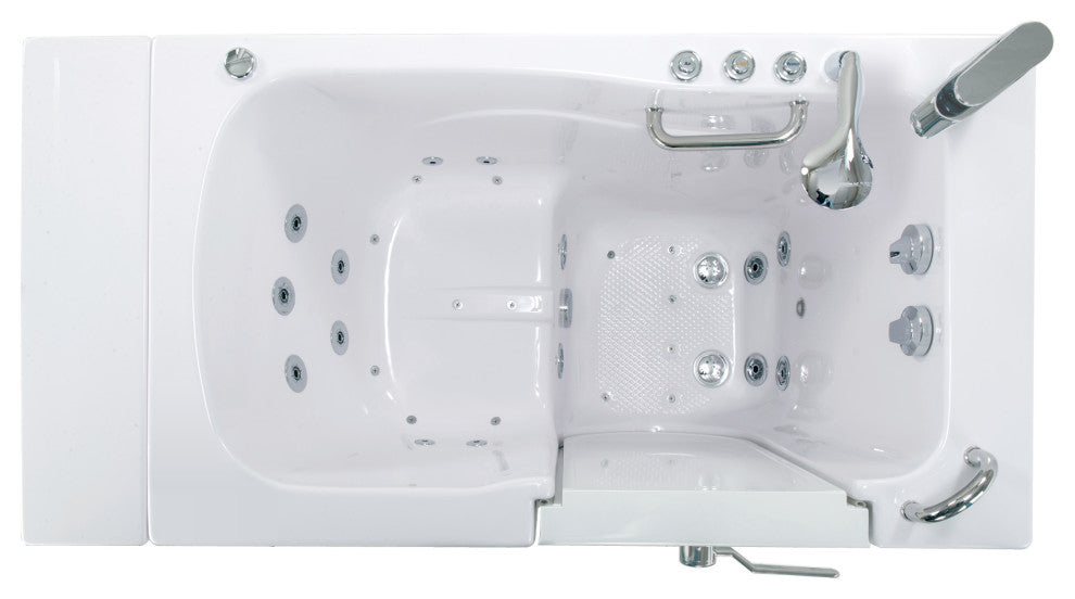 Ella Monaco 32"x52" Acrylic Walk-In-Bathtub, Outswing Door, 2 Piece Faucet