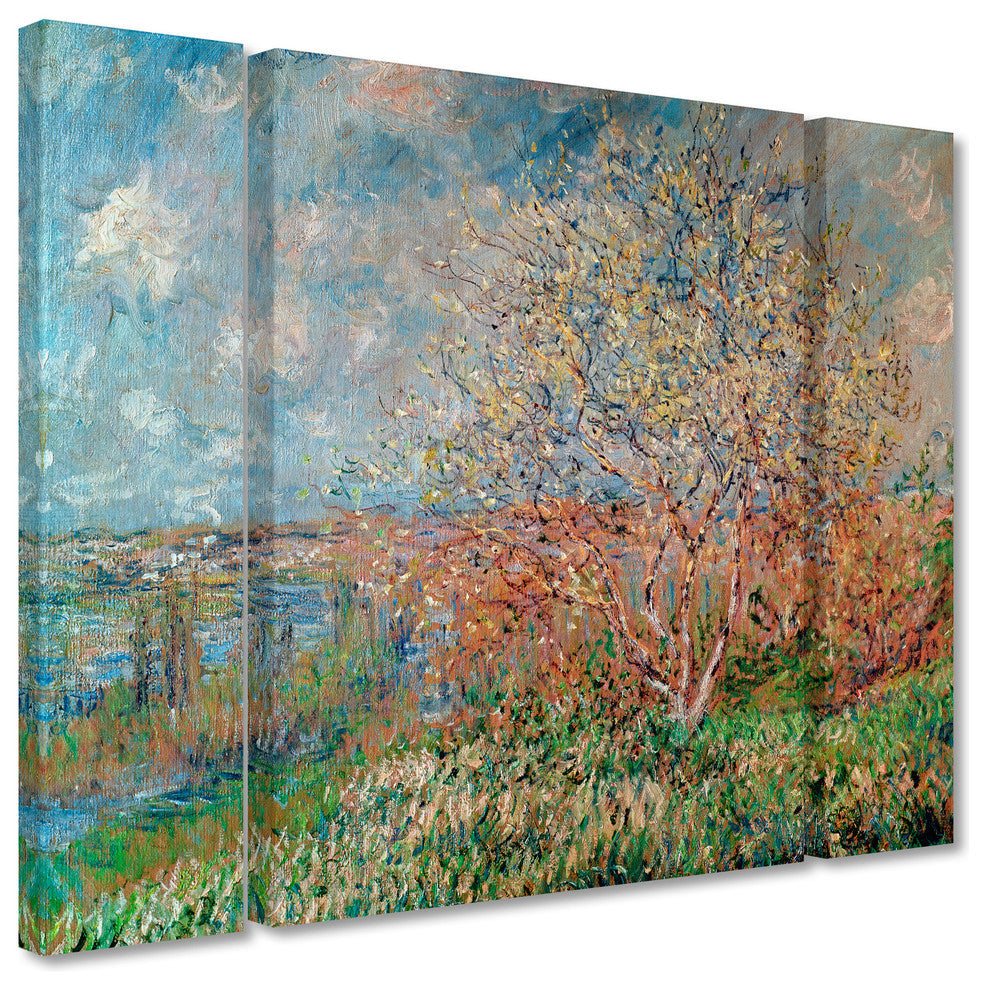 Claude Monet 'Spring 1880' Multi Panel Art Set,, 41"x30"
