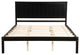Gewnee Platform Bed Frame with Headboard , Wood Slat Support in Espresso