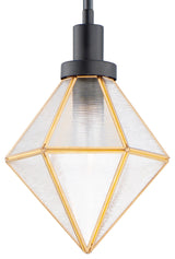 Maxim 11555 Adorn 8"W Mini Pendant - Black / Burnished Brass