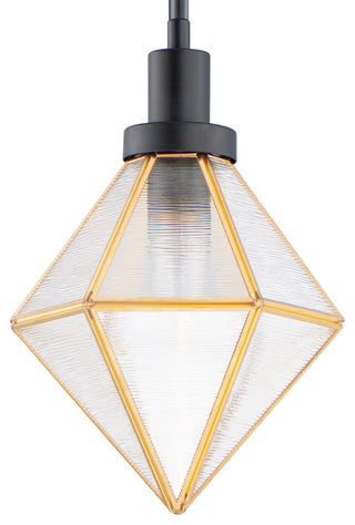 Maxim 11555 Adorn 8"W Mini Pendant - Black / Burnished Brass