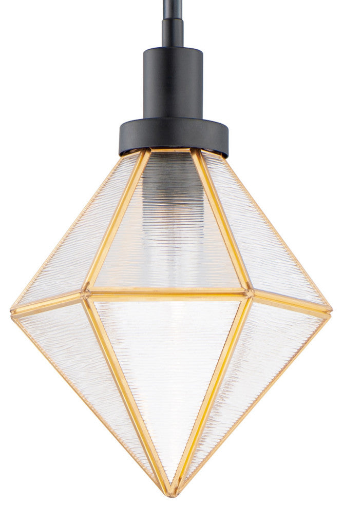 Maxim 11555 Adorn 8"W Mini Pendant - Black / Burnished Brass