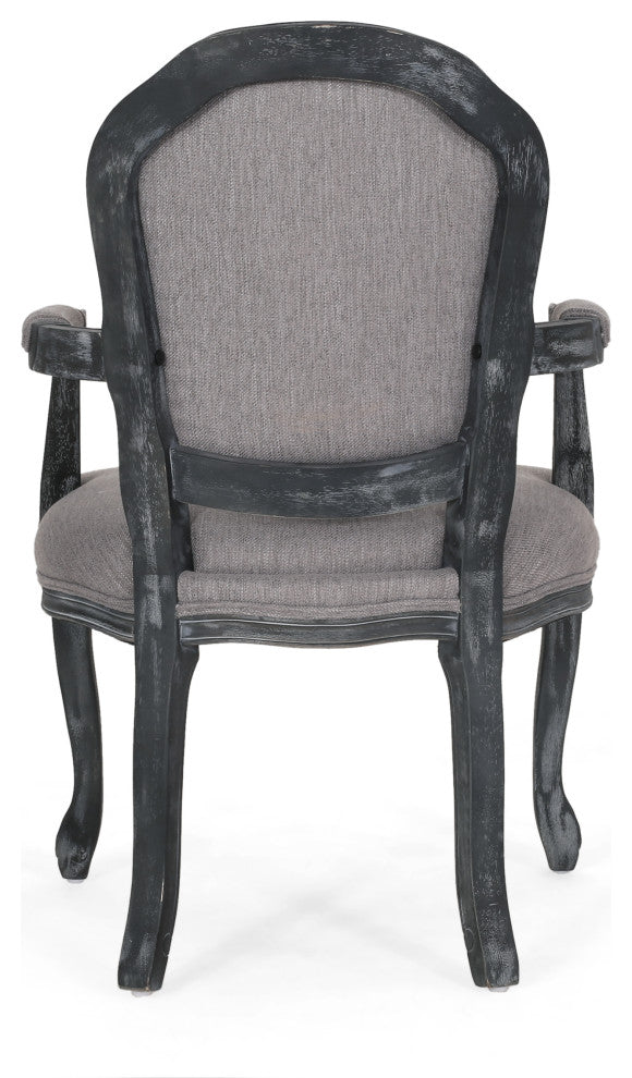 Fairgreens Traditional Upholstered Dining Chairs, Set of 2, Gray