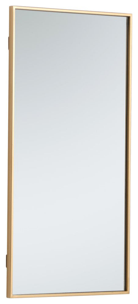 Elegant Monet Metal Frame Rectangle Mirror 18" MR41836BR - Brass