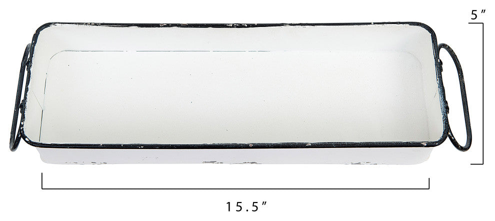 Decorative Rectangle Distressed Metal Tray