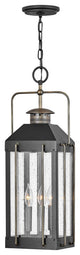 Hinkley Fitzgerald Large Hanging Lantern, Textured Black
