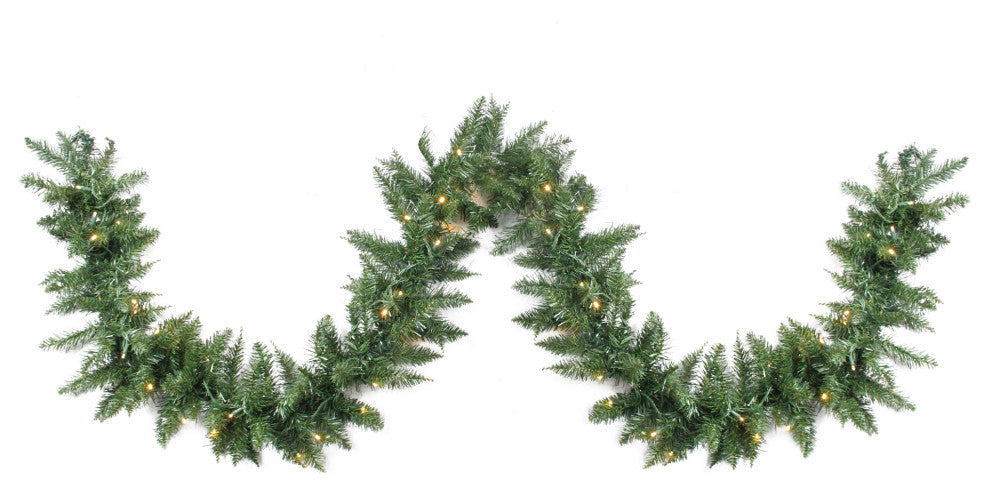 Pre-Lit Buffalo Fir Christmas Garland, LED Lights, 9'x12"