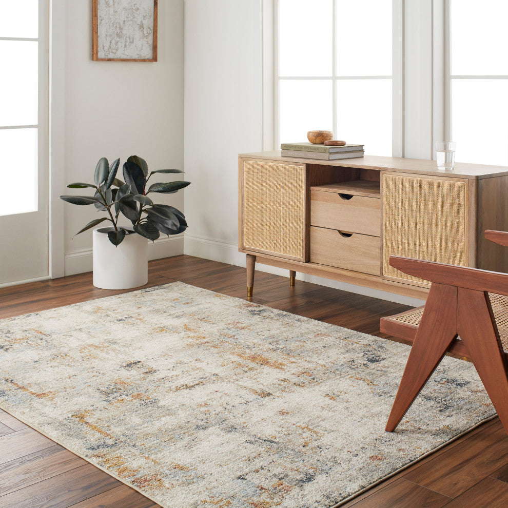Surya Beckham BCM-2309 Machine Woven Area Rug, Off-White, 7'10" x 10'2"