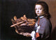 Evaristo Baschenis Boy With a Basket of Bread, 21"x28" Wall Decal