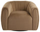 GDF Studio 360Â° Modern Swivel Club Chair, Metal Base, Velvet/Camel