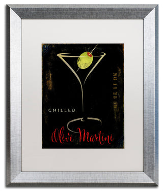 Color Bakery 'Olive Martini II', Silver Frame, White Mat, 16x20