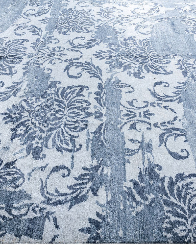 Modern One-of-a-Kind Hand-Knotted Area Rug Gray, 9' 2" x 12' 0"