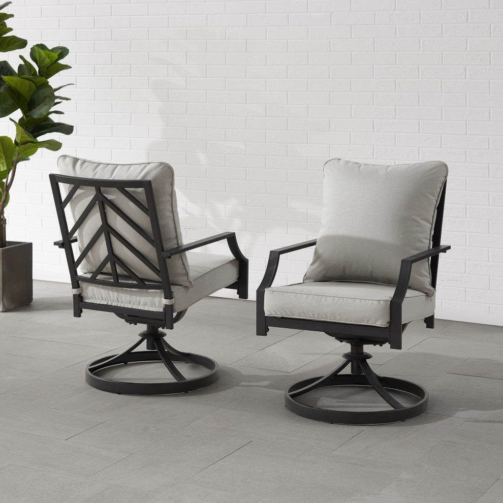Otto 2Pc Swivel Outdoor Dining Chair Set, 2 Swivel Chairs