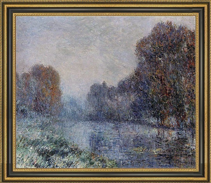 Gustave Loiseau by the Eure River Hoarfrost Framed Premium Canvas Print, 16"x20"